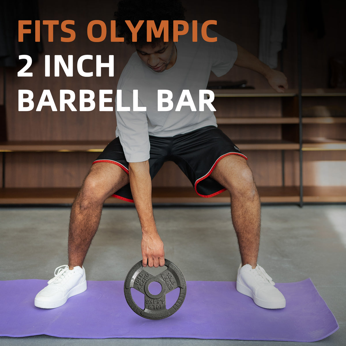 Fitvids 10 lb Cast Iron Grip Weight Plate, Olympic Plate for Strength Training