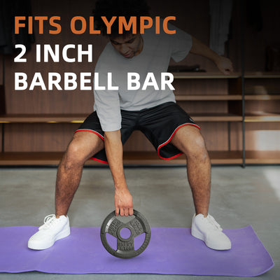 Fitvids 10 lb Cast Iron Grip Weight Plate, Olympic Plate for Strength Training