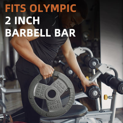 Fitvids 25 lb Cast Iron Grip Weight Plate, Olympic Plate for Strength Training