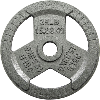 Fitvids 35 lb Cast Iron Grip Weight Plate, Olympic Plate for Strength Training