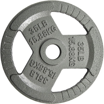Fitvids 35 lb Cast Iron Grip Weight Plate, Olympic Plate for Strength Training