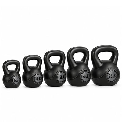 BalanceFrom Cement-Filled Kettlebell Exercise Weights, 5, 10, 15, 20 & 25 lb