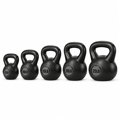 BalanceFrom Cement-Filled Kettlebell Exercise Weights, 5, 10, 15, 20 & 25 lb