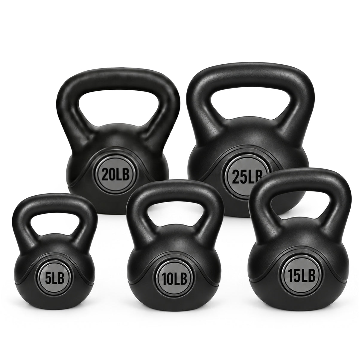 BalanceFrom Cement-Filled Kettlebell Exercise Weights, 5, 10, 15, 20 & 25 lb