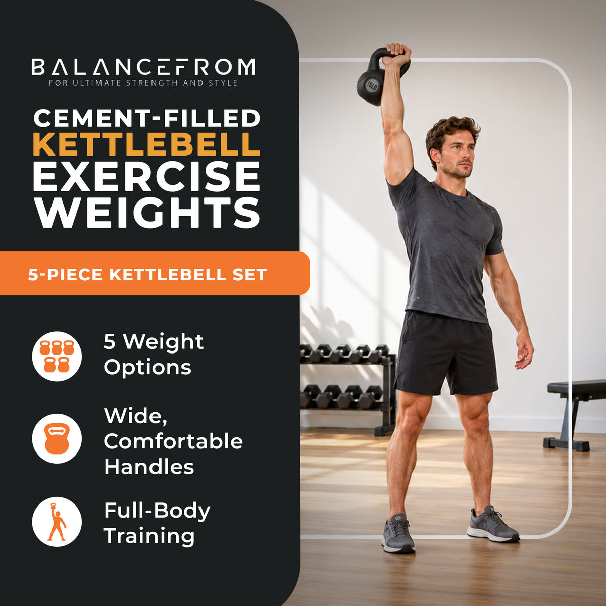 BalanceFrom Cement-Filled Kettlebell Exercise Weights, (For Parts) - VMInnovations