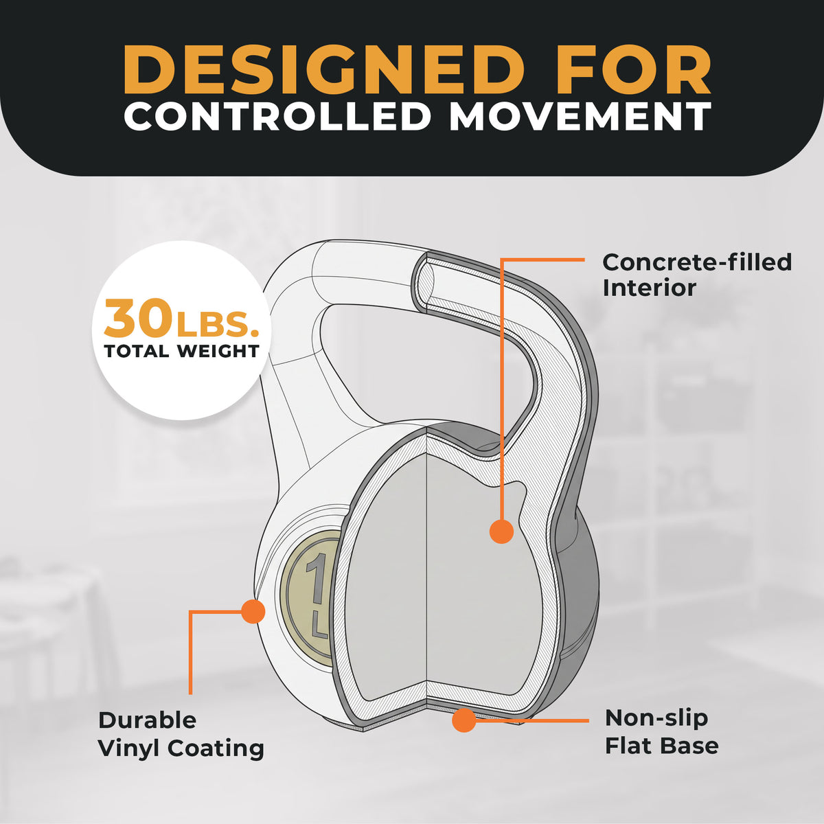 BalanceFrom Vinyl Kettlebell Set Strength Training Weights, (Open Box) - VMInnovations