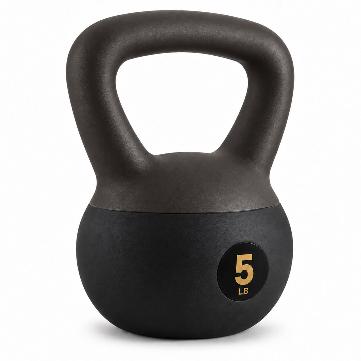 Fitvids Soft Kettlebell Ergonomic Grip, Iron & Sand Filled, 5 Pounds, Black