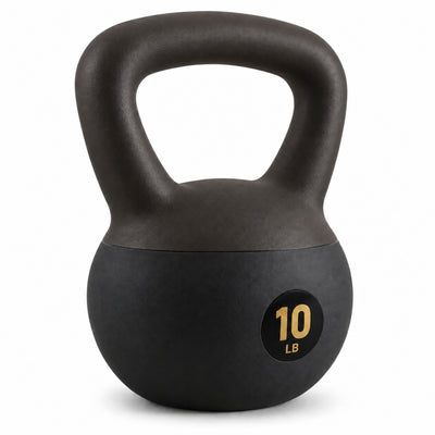Fitvids Soft Kettlebell Ergonomic Grip, Iron & Sand Filled, 10 Pounds, Black