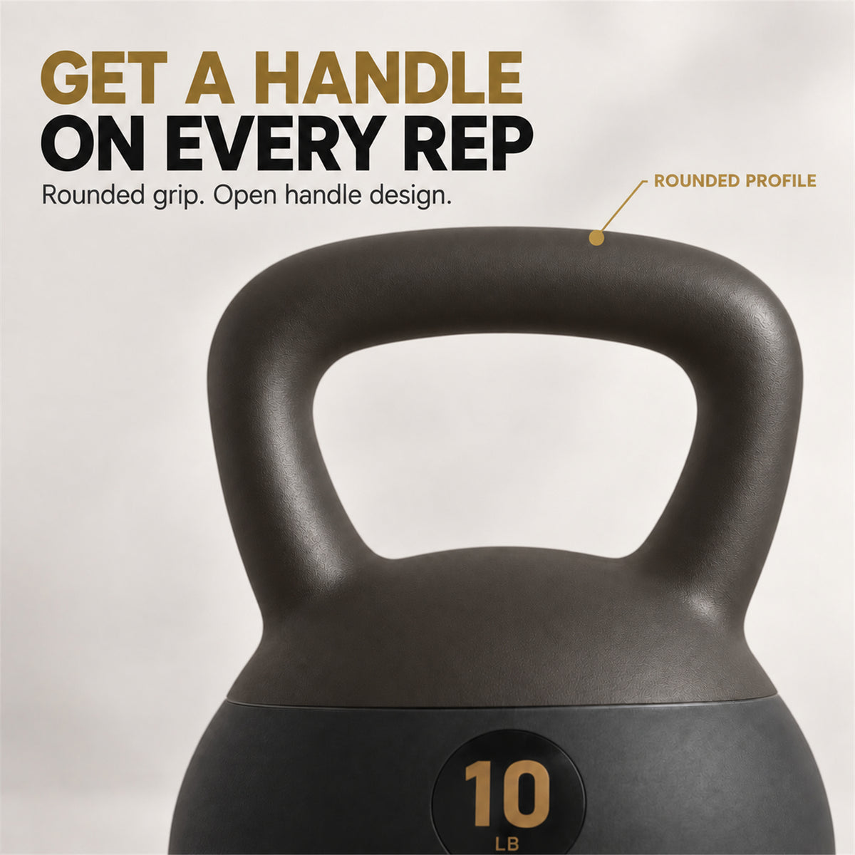 Fitvids Soft Kettlebell Ergonomic Grip, Iron & Sand Filled, 10 Pounds, Black