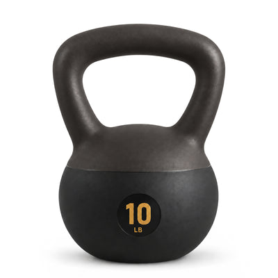 Fitvids Soft Kettlebell Ergonomic Grip, Iron & Sand Filled, 10 Pounds, Black