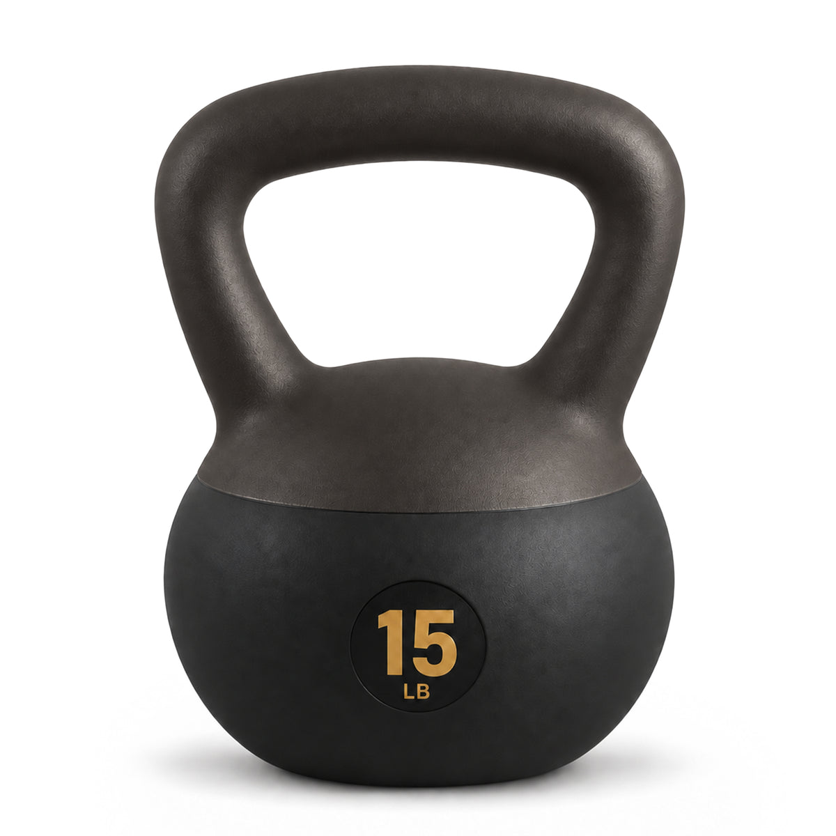 Fitvids Soft Kettlebell Ergonomic Grip, Iron & Sand Filled, 15 Pounds, Black