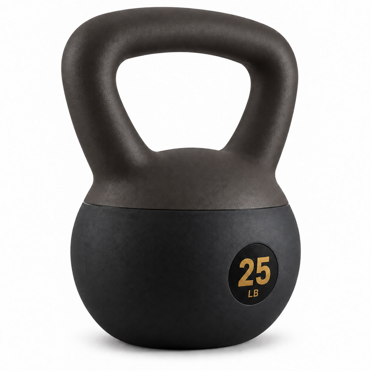 Fitvids Soft Kettlebell Ergonomic Grip, Iron & Sand Filled, 25 Pounds, Black