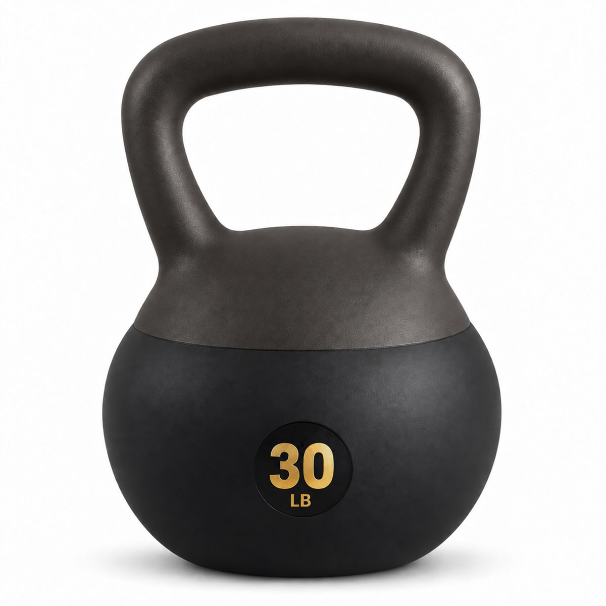 Fitvids Soft Kettlebell Ergonomic Grip, Iron & Sand Filled, 30 Pounds, Black