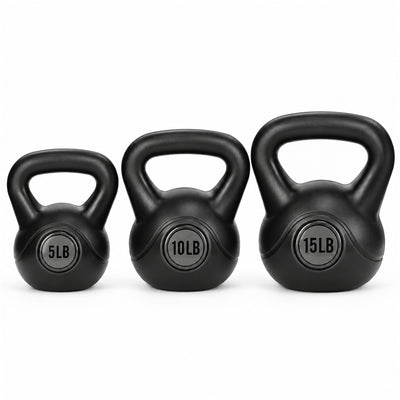 BalanceFrom Cement-Filled Kettlebell Exercise Weights, Set of 5, 10, and 15 lb