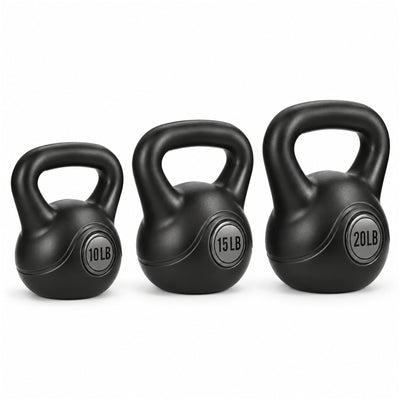 BalanceFrom Cement-Filled Kettlebell Exercise Weights, Set of 10, 15, and 20 lb