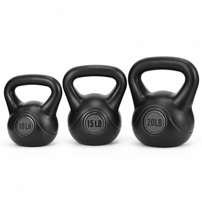 BalanceFrom Cement-Filled Kettlebell Exercise Weights, Set of 10, 15, and 20 lb