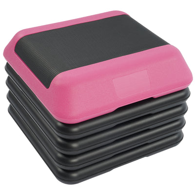 Fitvids Small Aerostep Adjustable Exercise Step Platform with 4 Risers, Black