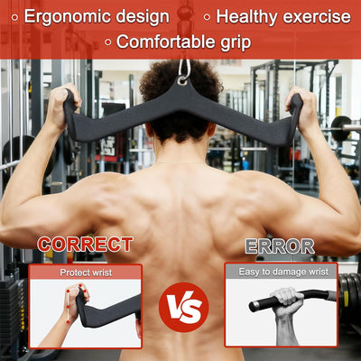 Fitvids 5-Piece Cable Machine Attachment Handle Set, LAT Pulldowns for Home Gym