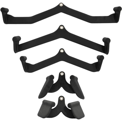 Fitvids 5-Piece Cable Machine Attachment Handle Set, LAT Pulldowns for Home Gym