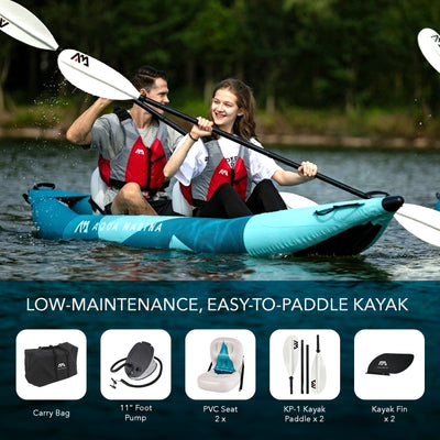 Aqua Marina Betta 13'6" Tandem Recreational Inflatable Kayak, Lightweight
