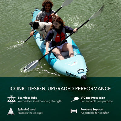 Aqua Marina Betta 13'6" Tandem Recreational Inflatable Kayak, Lightweight