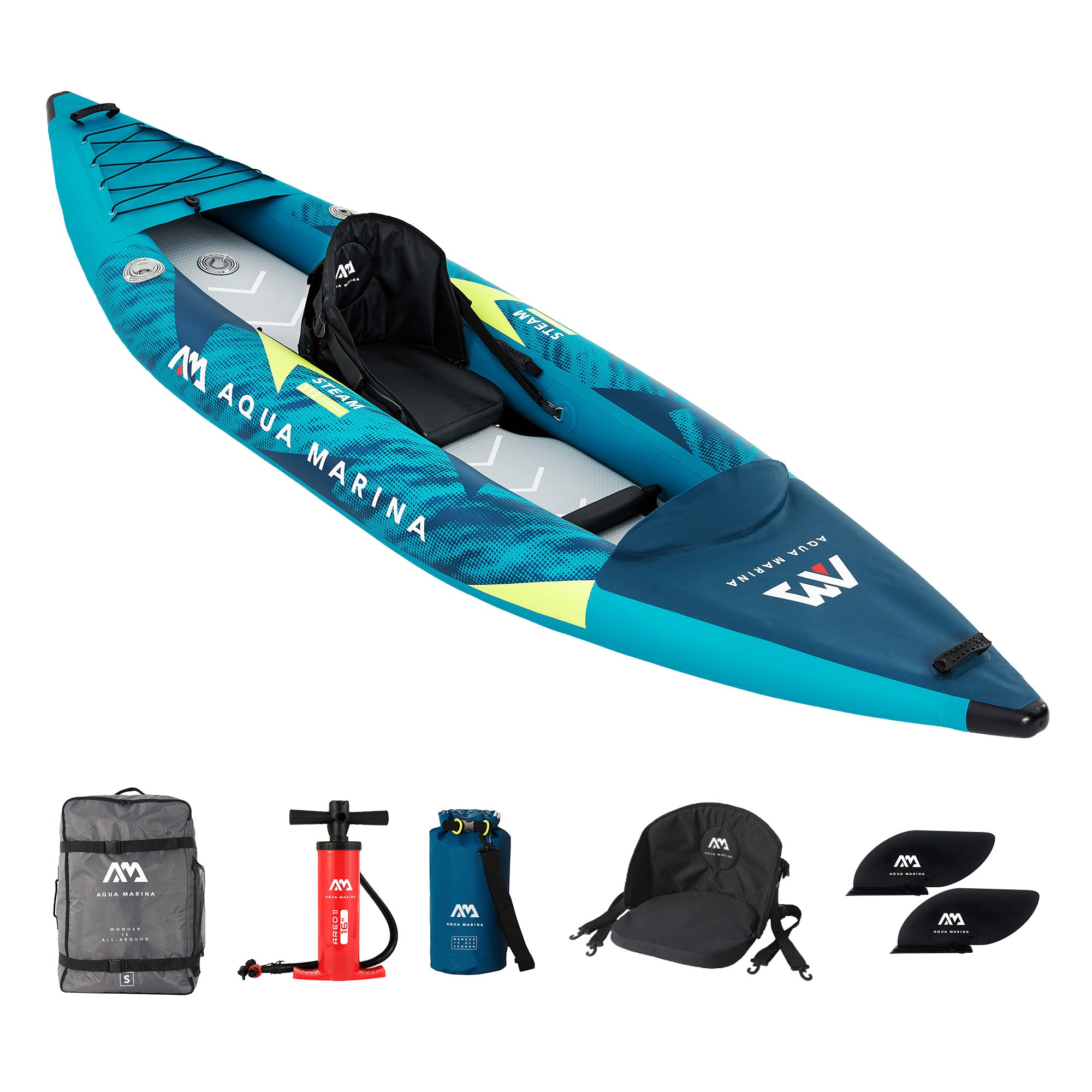 Aqua Marina 10'3" Steam Single Capacity, Lightweight Inflatable Kayak, Blue (Open Box)
