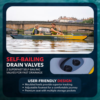 Aqua Marina 14'5'' 2 Person Inflatable Recreational Kayak w/ Accessories - VMInnovations