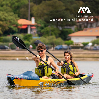 Aqua Marina 14'5'' 2 Person Inflatable Recreational Kayak w/ Accessories - VMInnovations