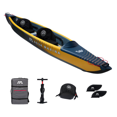 Aqua Marina 14'5'' 2 Person Inflatable Recreational Kayak w/ Accessories - VMInnovations