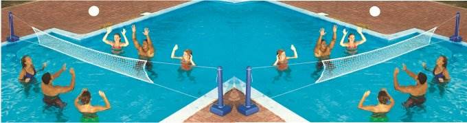 Swimline 9186 Cross Inground Swimming Pool Volleyball Net Water Game (2 Pack)