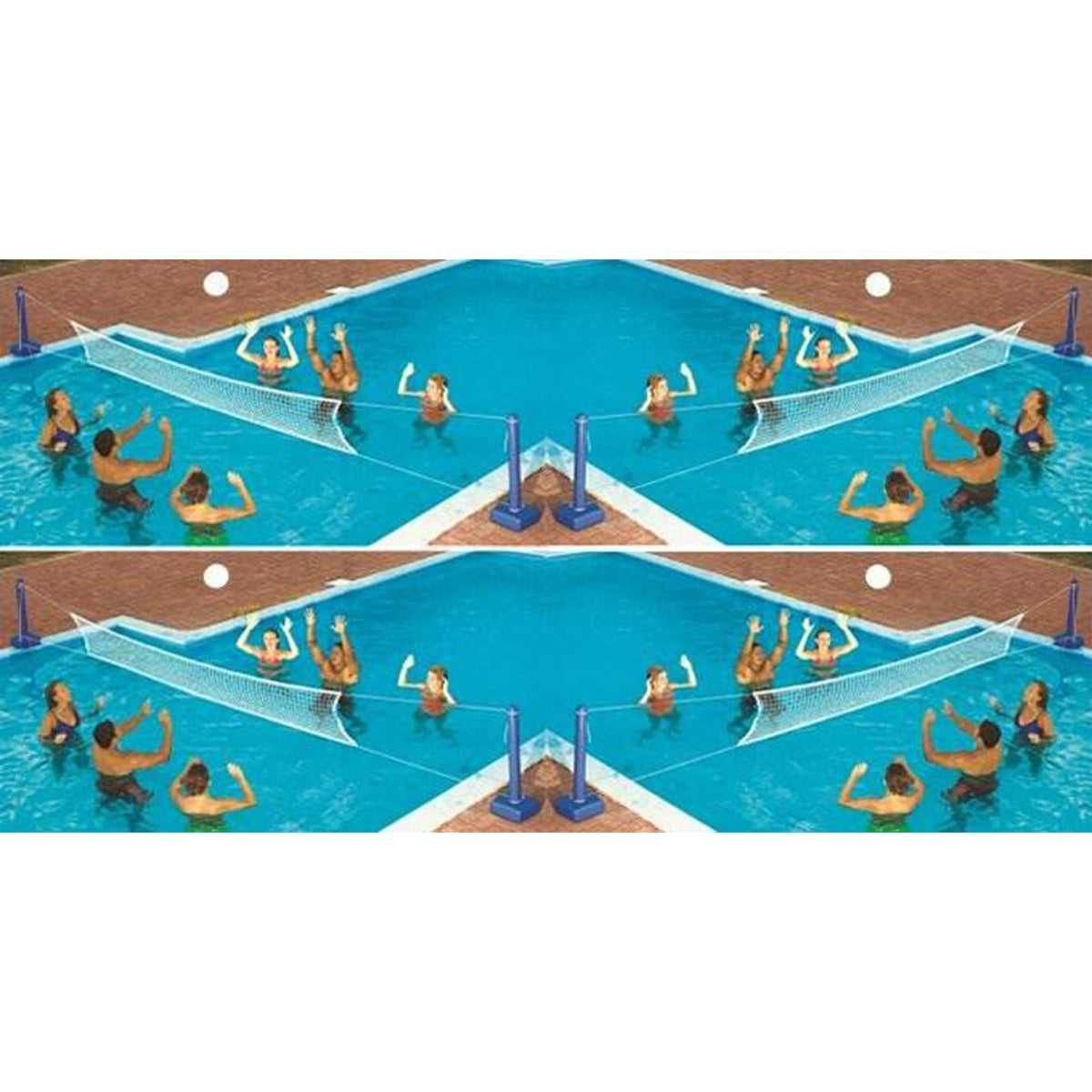 Swimline Cross In Ground Swimming Pool Nylon Volleyball Net with Ball (4 Pack)