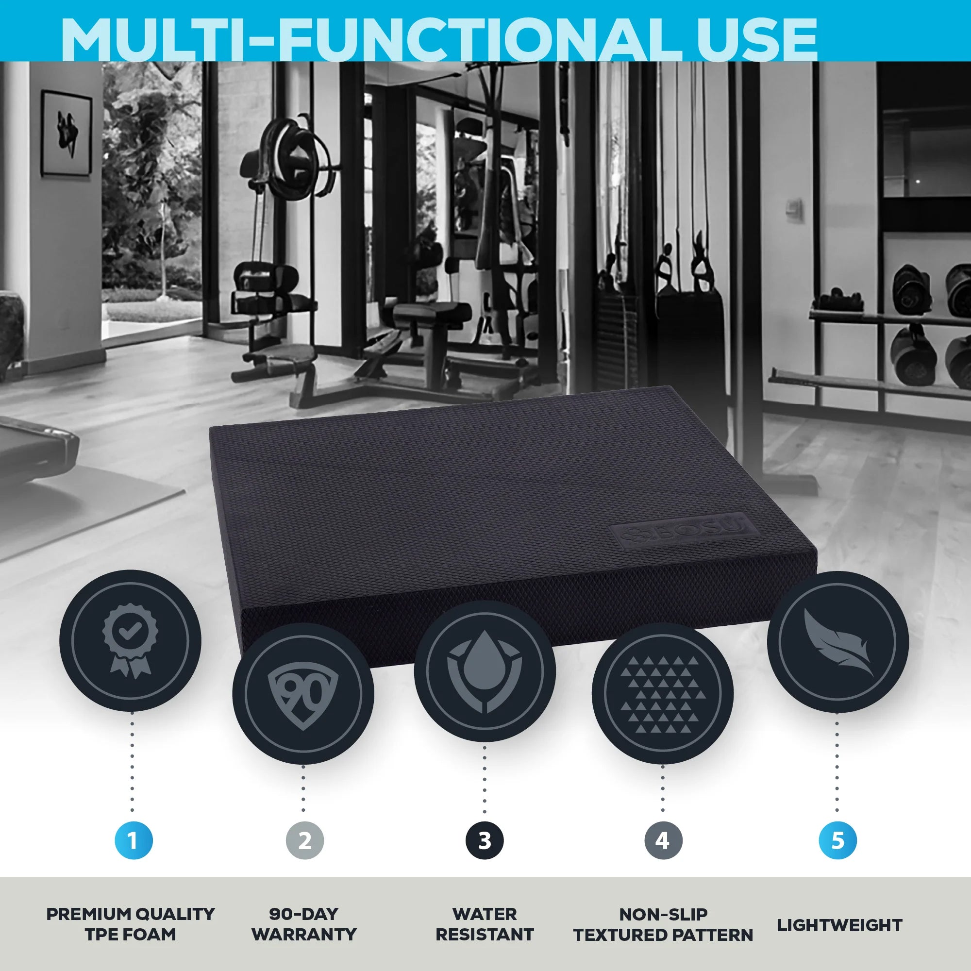 Bosu Balance Pad, Exercise Mat for Improved Balance, Gymnastics, Yoga & Pilates - VMInnovations