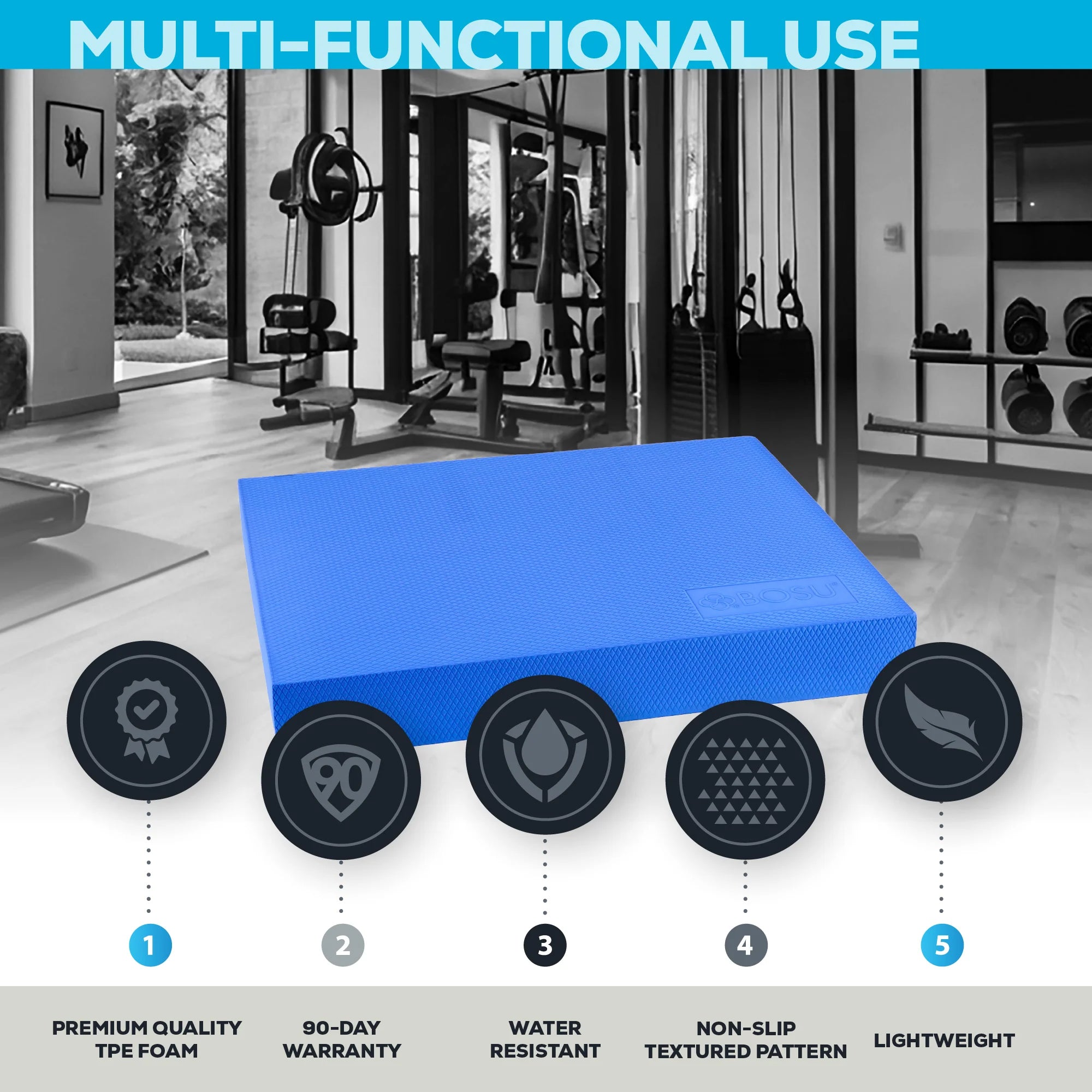 Bosu Balance Pad, Exercise Mat for Improved Balance, Gymnastics, Yoga & Pilates - VMInnovations