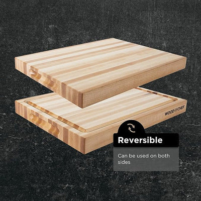 WoodForChef 24-Inch Classic Maple Reversible Cutting Board w Juice Groove (Used)