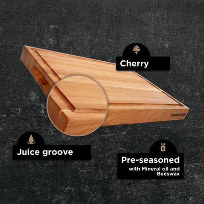 WoodForChef 20-Inch Classic Cherry Reversible Cutting Board with Juice Groove