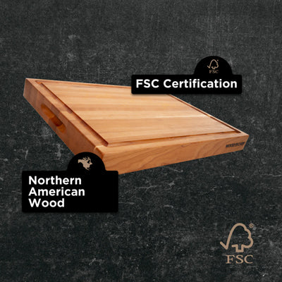 WoodForChef 20-Inch Classic Cherry Reversible Cutting Board with Juice Groove