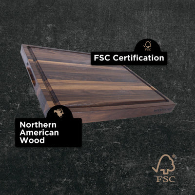 WoodForChef 20-Inch Classic Walnut Reversible Cutting Board with Juice Groove