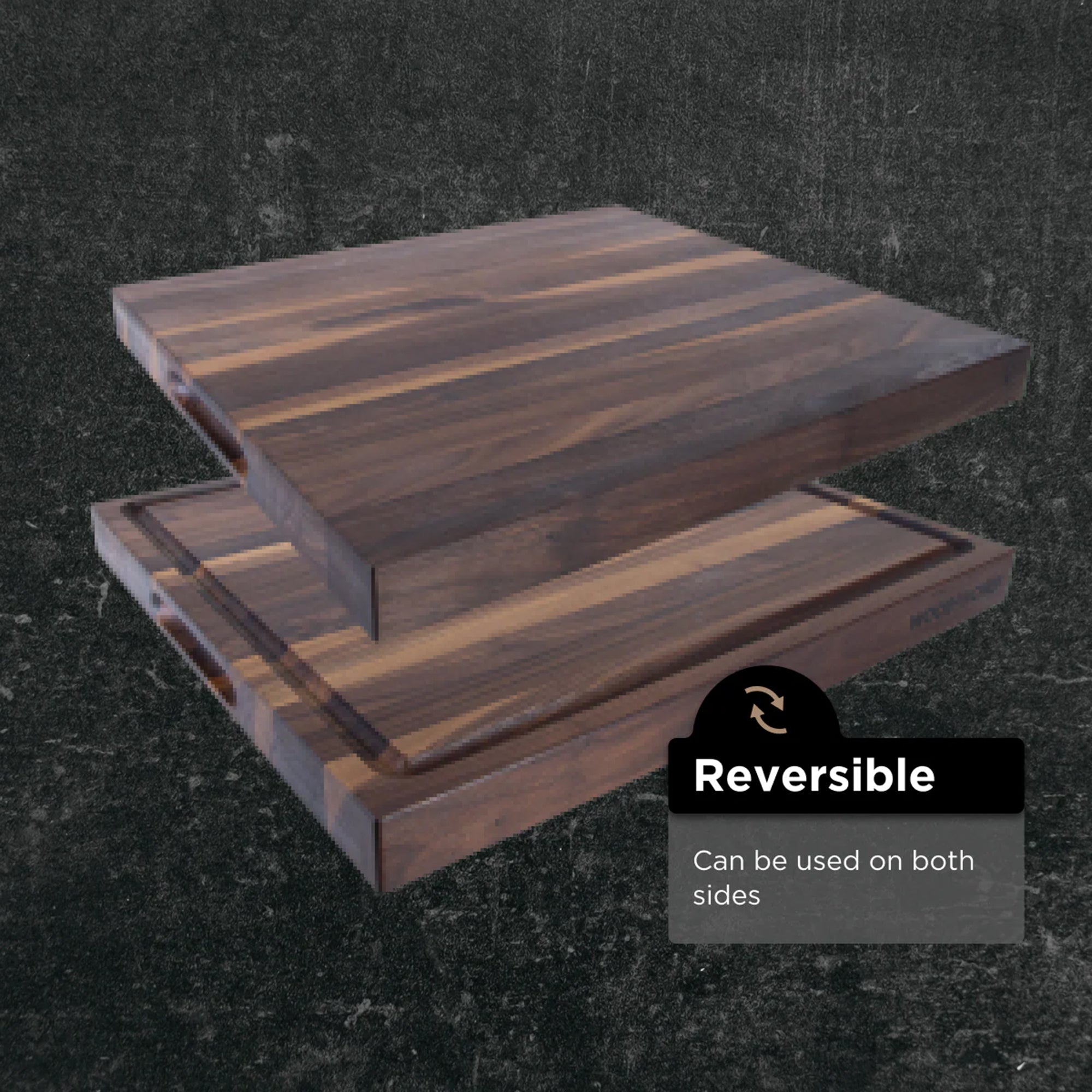 WoodForChef 16-Inch Classic Walnut Reversible Cutting Board with Juice Groove
