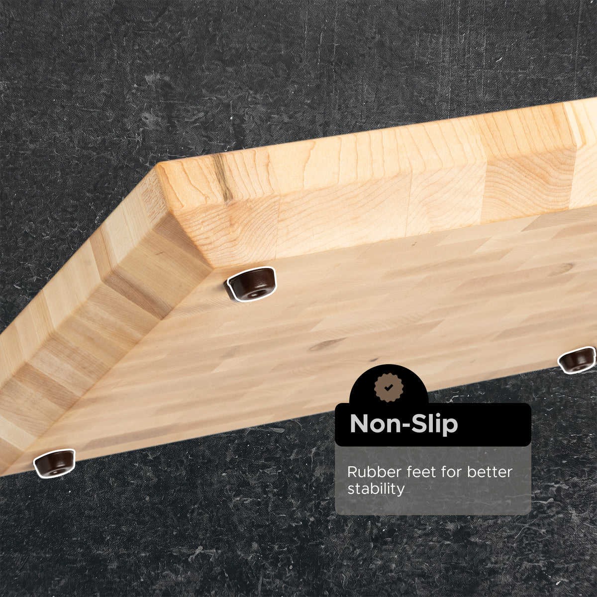 WoodForChef Heritage Maple End Grain Cutting Board with Feet and Mineral Oil