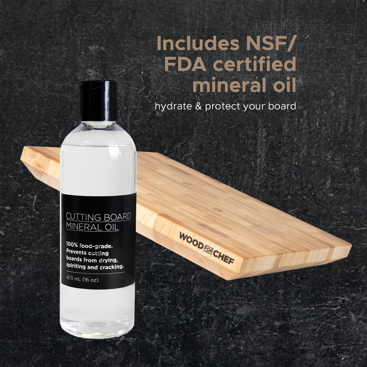 WoodForChef Heritage Maple End Grain Cutting Board with Feet and Mineral Oil