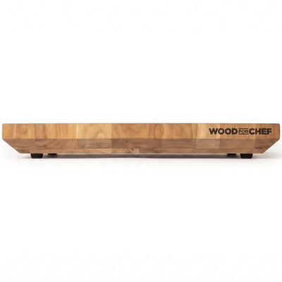 WoodForChef Heritage Cherry End Grain Cutting Board with Feet and Mineral Oil