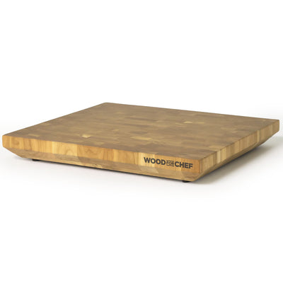 WoodForChef Heritage Cherry End Grain Cutting Board with Feet and Mineral Oil