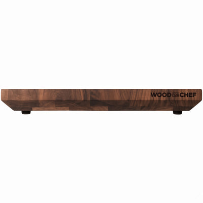 WoodForChef Heritage Walnut End Grain Cutting Board with Feet and Mineral Oil
