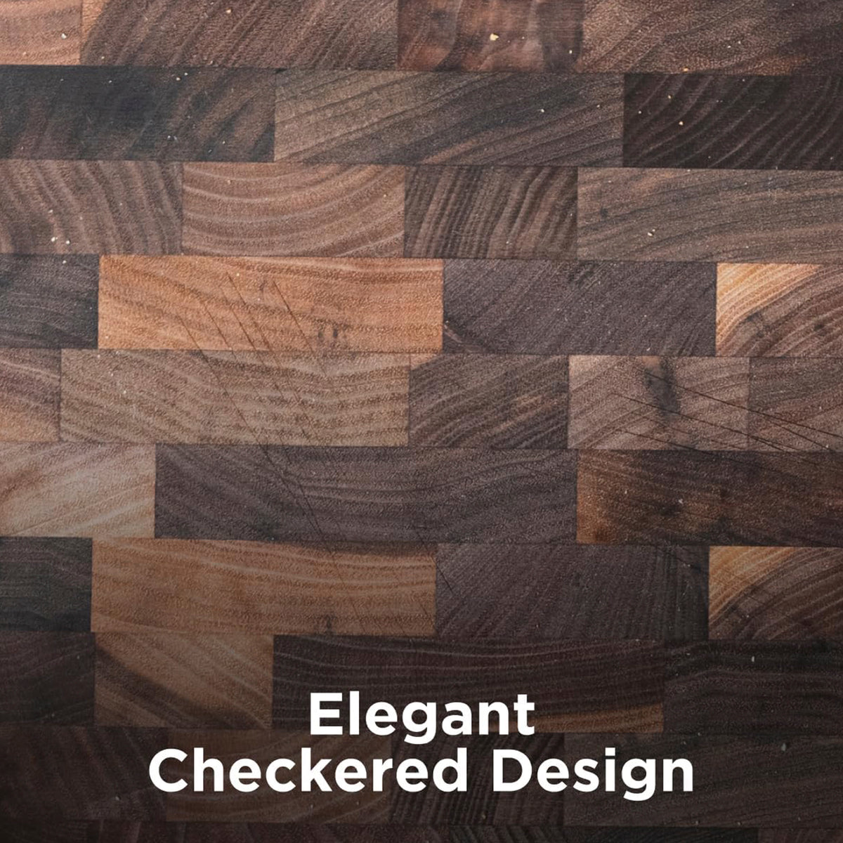 WoodForChef Heritage Walnut End Grain Cutting Board with Feet and Mineral Oil