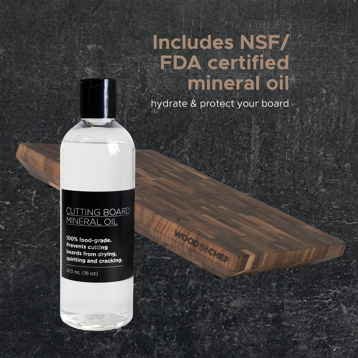 WoodForChef Heritage Walnut End Grain Cutting Board with Feet and Mineral Oil