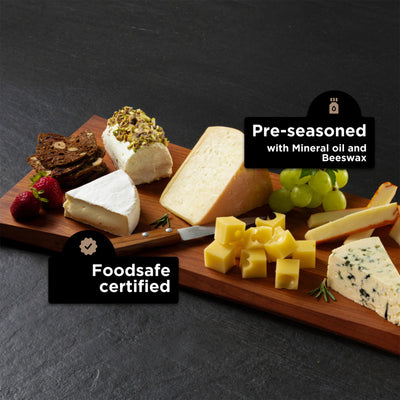 WoodForChef Cherry Live Edge Hardwood Charcuterie Board, 24 x 9 Inches