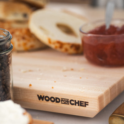 WoodForChef Alto Maple Wood Cutting Board with Non-Slip Feet, 12" x 12" x 1.5"