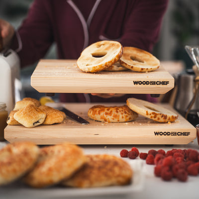 WoodForChef Alto Maple Wood Cutting Board with Non-Slip Feet, 12" x 12" x 1.5"