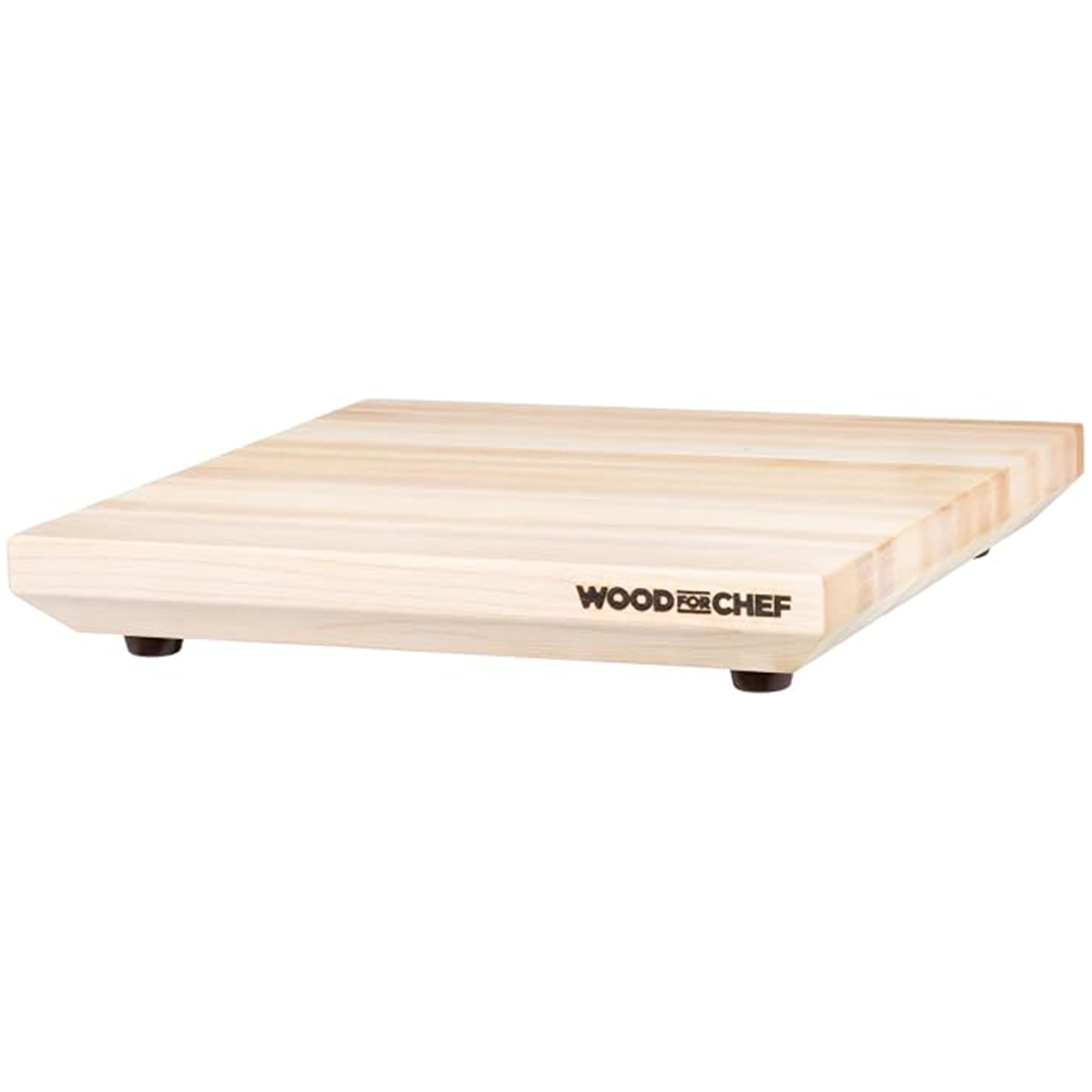WoodForChef Alto Maple Wood Cutting Board with Non-Slip Feet, 12" x 12" x 1.5"