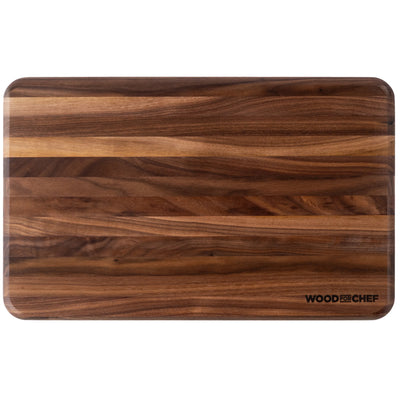 WoodForChef Mizu Walnut Edge Grain Cutting Board for Kitchen, 16" x 10" x 1.10"